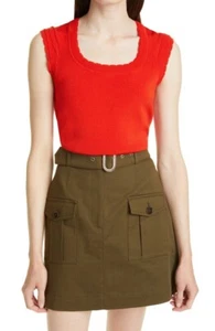 TED BAKER Womens STACIEY scallop Detail Knitted Top Red Size 4 UK 14 RRP £79 - Picture 1 of 12