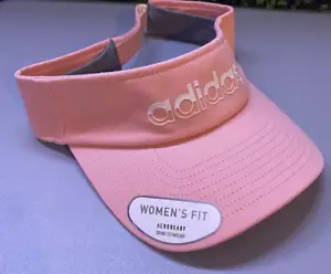 New Women's ADIDAS Aeroready Performance Pink Adjustable Visor Golf Running Walk - Picture 1 of 6