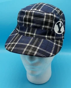 BRIGHAM YOUNG UNIVERSITY BYU hat blue cadet style plaid cap Cougars - Picture 1 of 7
