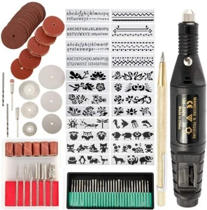 108 Pack Electric Micro Engraver Pen Engraving Tool Kit DIY Metal Glass Ceramic - Picture 1 of 8