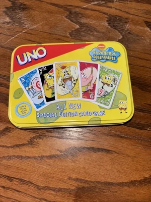 SpongeBob Squarepants UNO  Special Ed w/ Tin Vtg.  No Rules Sheet Complete Cards - Image 1 of 3