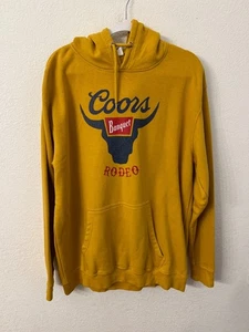 Coors Banquet Rodeo Hoodie 2XL Yellow Bull Logo - Picture 1 of 5