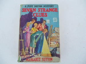 Vintage 1932 JUDY BOLTON Mystery "SEVEN STRANGE CLUES"  HC/DJ GREEN COVER - Bild 1 von 5