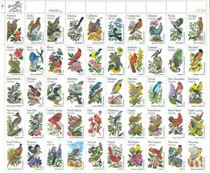 US Scott 1953-2002 State Birds and Flowers, Complete Sheet/50, Mint NH - Picture 1 of 1