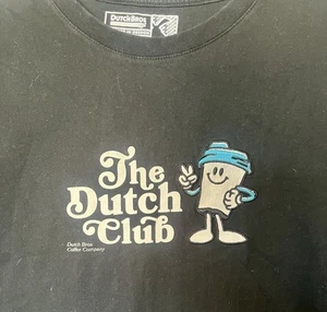Dutch Bros Black Dutch Club Embroidered Short Sleeve Tee Large *READ* - Picture 1 of 1