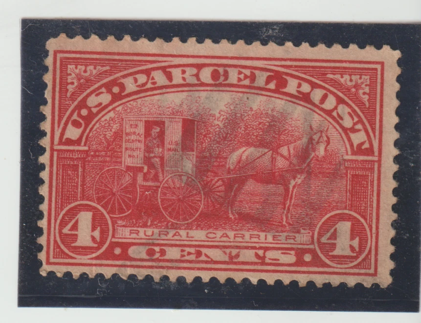 US Scott #Q4 Used Parcel Post CV$3.00 Horse and Carriage - Image 1 of 1