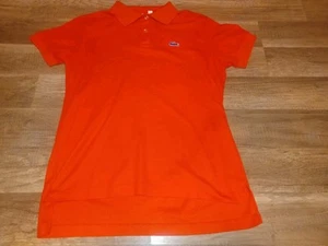 Vintage 80's Lacoste Alligator Red Polo Button Up Golf Shirt Women's 36/Small  - Picture 1 of 7