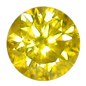 0.30 ct Fair Round Cut (4 x 4 mm) SI Clarity Fancy Vivid Yellow Yellow Diamond - Picture 1 of 2