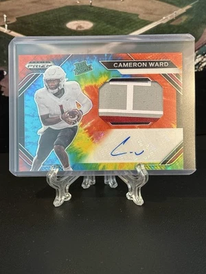 2024 Panini Prizm Draft Picks - Tye Dye Cameron Ward Rookie Patch Autograph /25 - Image 1 of 3
