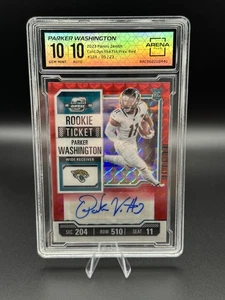 2023 Contenders Parker Washington Rookie Ticket Auto Red /23 Arena Club 10-10 - Picture 1 of 3