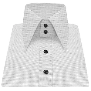 Herren 70er Dolch Vintage hoher langer Spitzkragen weiß schwarz Punkte roter Teppich Hemd - Bild 1 von 11