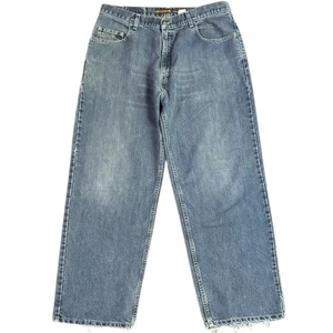 Pantalones de mezclilla Levi de gran tamaño con lengüeta plateada vintage Y2K para hombre 34x32 - Imagen 1 de 14