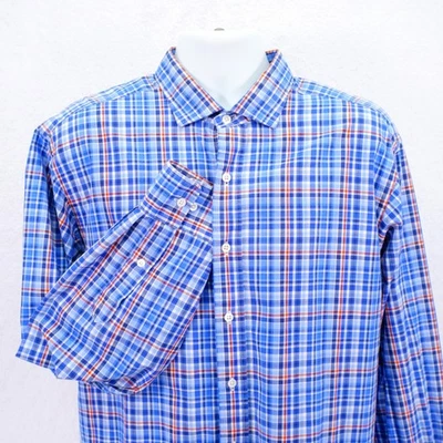 Camisa de Vestir Polo Ralph Lauren Estate Calce Clásico -XXL- Azul Rojo Algodón a Cuadros Foto 1 de 4