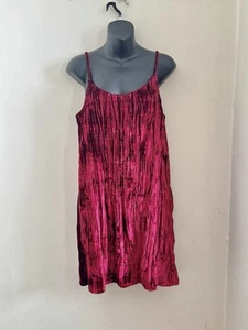 Burgundy Crushed Velvet Dress - Springfield, size L - Picture 1 of 9