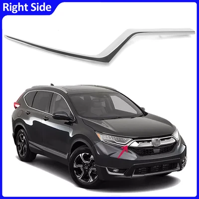 For 2017-2018 2019 Honda CRV CR-V Chrome Right Headlight Molding Trim Grille - Image 1 of 4