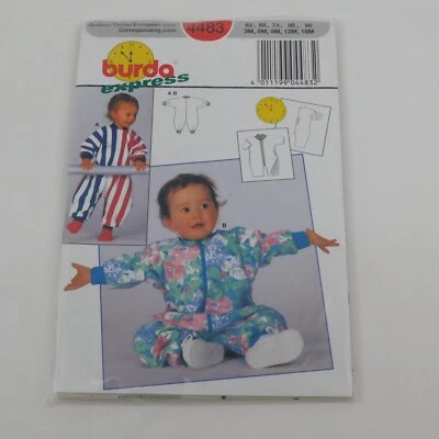 Mameluco Burda Express 4483 patrón de costura de una pieza bebé niño tallas 3m-18m Foto 1 de 3