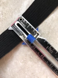 3/4 inch Black New Elastic Flat Band Elastic  2 Yard per order (1mm thick) - Picture 1 of 3