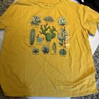 Fifth Sun Mustard Succulents Cactus Cacti Short Sleeve Tee Size XL