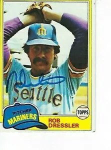 ROB DRESSLER FIRMADO 1981 TOPPS #508 - SEATTLE MARINERS - Imagen 1 de 1