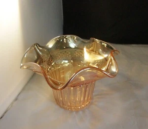 Vintage Amber Depression Glass Ruffled Edge Bowl - Picture 1 of 10