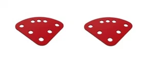 2 x Meccano Compatible Quarter Circular Plate in red (214a) - Picture 1 of 1
