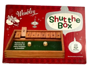 Wembley Wooden SHUT THE BOX Dice Numbers Fun Tabletop Party Game Gift Sealed - Picture 1 of 6