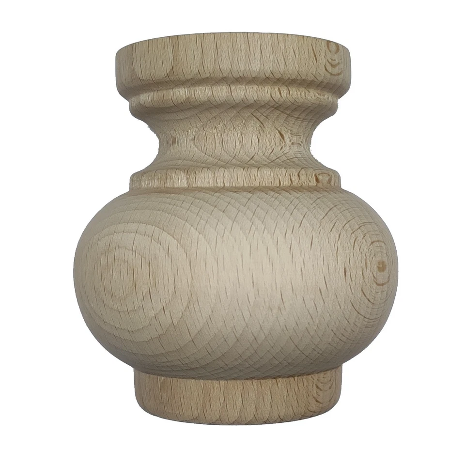 Piede in Legno di Faggio grezzo per Mobili ø 93 x H 100 mm - cod. 50002 - Immagine 1 di 2