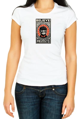 Comrade Cat Funny Cat Design Women's 3/4 Short Sleeve T Shirt F259 - Image 1 of 3