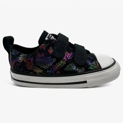 Converse CTAS 2V Ox Black Pink Purple Blue Toddler Girls Athletic Sneaker - Image 1 of 4
