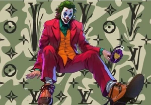 DEATH NYC ltd ed signed street art print 45x32cm cartoon comic joker camouflage - Picture 1 of 4