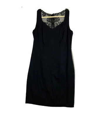 Vestido De Colección Negro Transparente Crochet Espalda Cuello Corazón Eduardiano Talla 12 Foto 1 de 4