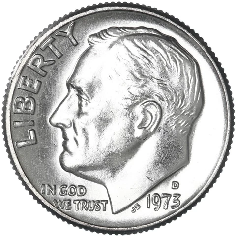 1973 D Roosevelt Dime BU US Coin Cover