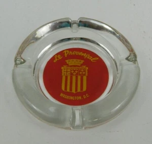 Cenicero de vidrio transparente vintage Le Provencal Restaurant Washington, D.C. Tobacciana - Imagen 1 de 7