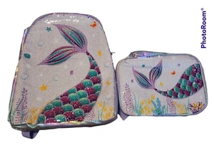 MERMAID Girls Backpack With Matching Soft Lunch Box *NEW* Wernnsai - Picture 1 of 6