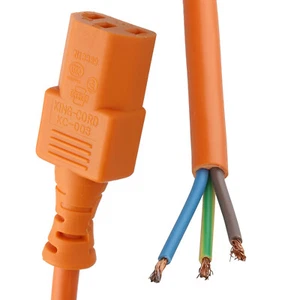 IEC C13 Wasserkocher Kabel Stecker auf 3-adrig Flex blankes Ende 1,0 mm² 10 A Kabel 5 m orange - Bild 1 von 12