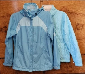 WOMEN'S COLUMBIA LIGHT BLUE INTERCHANGE 3N1 COAT ~ MEDIUM - Picture 1 of 8