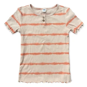 Old Navy Girl’s Orange Tie Dye Fashion Ribbed Short Sleeve Top Size 8 - Picture 1 of 12