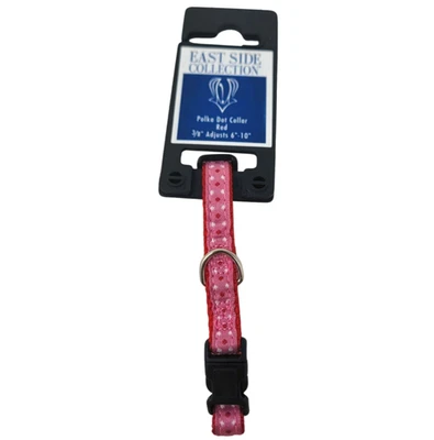 Collar de perro a lunares East Side Collection rojo 3/8" se ajusta 6-10" Foto 1 de 2