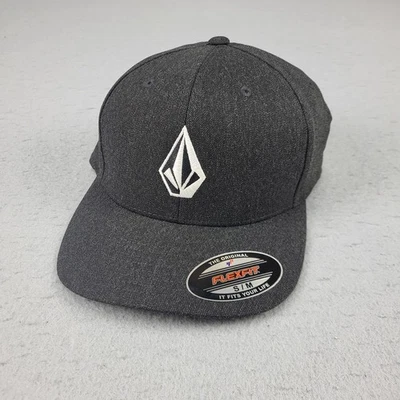 Volcom Hat Cap Fitted Mens Small Medium Charcoal Gray Full Stone Flexfit Skate - Image 1 of 4