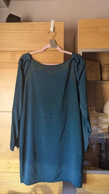 Hoss Intropia Kleid 42 wie 40 Edel Grün mit Rosé Gold Steinchen Ungetragen  - Bild 1 von 4