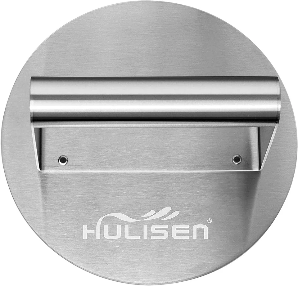 HULISEN Stainless Steel Burger Press 6.2 Inch round Burger Smasher Professiona