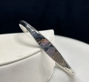 James Avery Retired Sterling Silver Hammered Cuff Bracelet - Picture 1 of 3