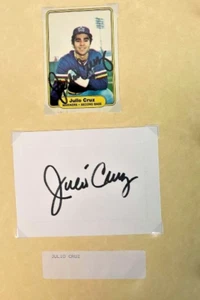 Julio Cruz Seattle Mariners Autographed Signed Index Card & Trading Card - Picture 1 of 1