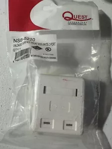 Cajas de montaje en superficie descargadas Quest Technology NSB-5220 blancas de 2 puertos - Imagen 1 de 3