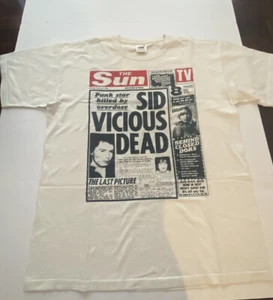 Sid Vicious T-shirt sex pistols the sun headline punk y2k rock double sided - Picture 1 of 4