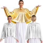 Womens Tops Cosplay Cape Performance Cloak Shiny Angel Wing Drapey Dancewear