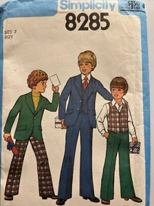 SIMPLICITY #8285 Vintage 1977 BOYS Size 7 SUIT PATTERN -UNCUT - Picture 1 of 5