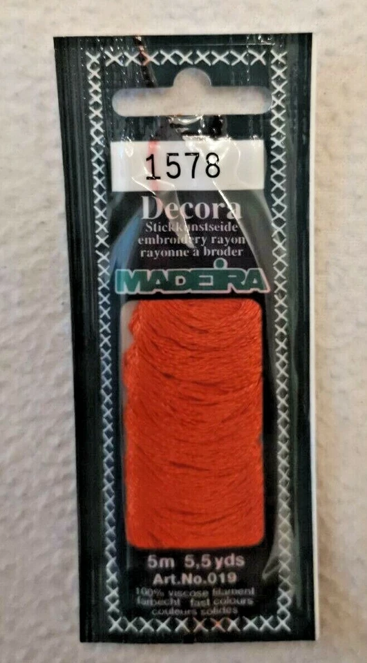 Madeira Decora Stickkunstseide No. 019 Color 1578 orange Art. 019 5m - Bild 1 von 1