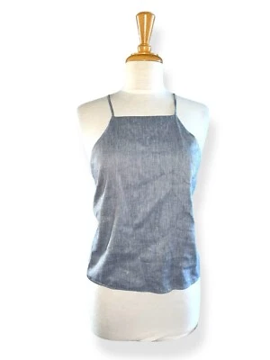 Camiseta sin mangas MILLY Trapecio drapeada Cami con tiras sin mangas Denim azul talla S Foto 1 de 4