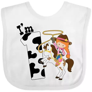 Inktastic I'm One-cowgirl Riding Horse Birthday Baby Bib Birthdays First 1st 1 - Picture 1 of 10